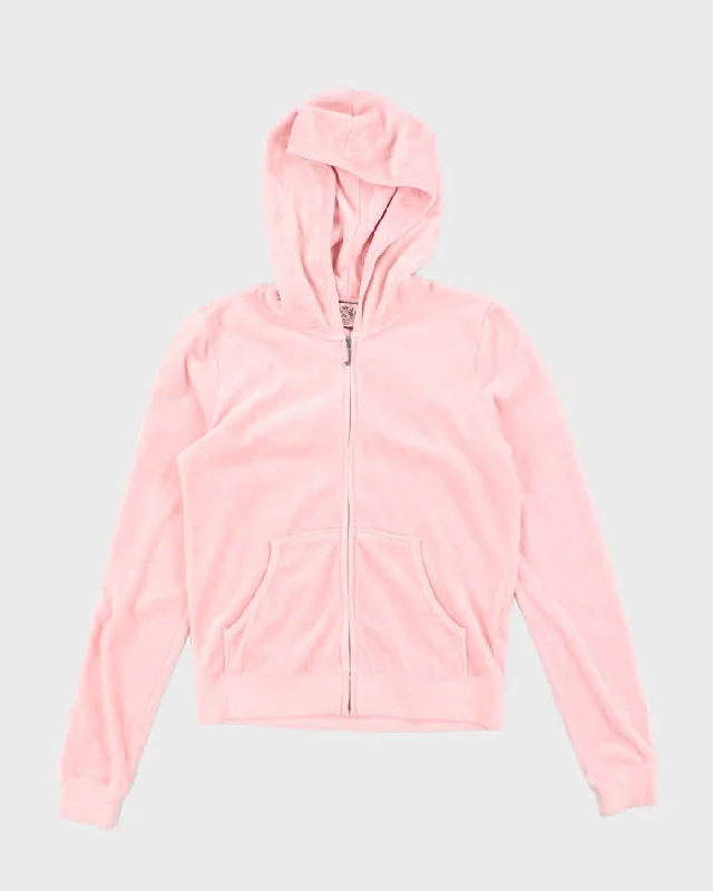 Y2k 00s Juicy Couture Rhinestone Zip-Up Hoodie - M