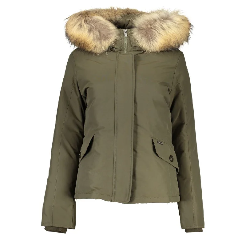 Woolrich Green Cotton Jackets & Coat