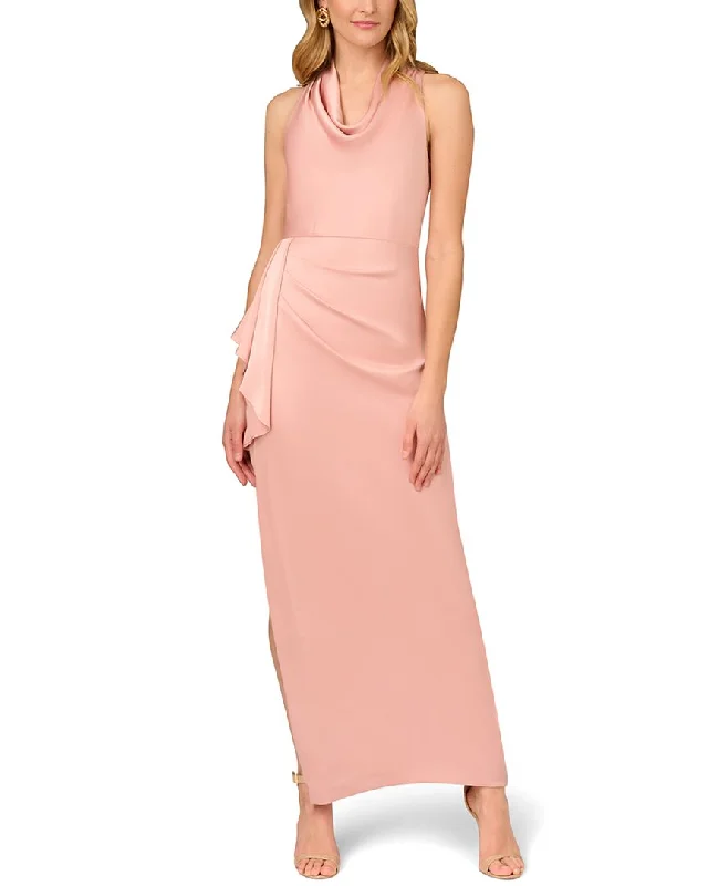 Aidan Mattox Crepe Back Satin Gown