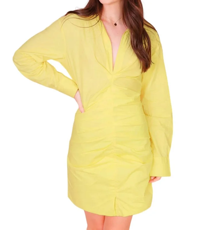 Talking Business Mini Dress In Yellow