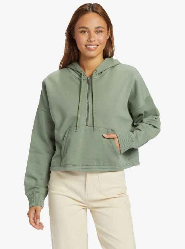 Drakes Cove - Half-Zip Hoodie - Agave Green