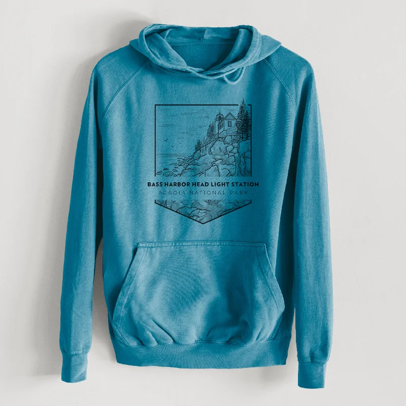 Bass Harbor Head Light Station - Acadia National Park  - Mid-Weight Unisex Vintage 100% Cotton Hoodie