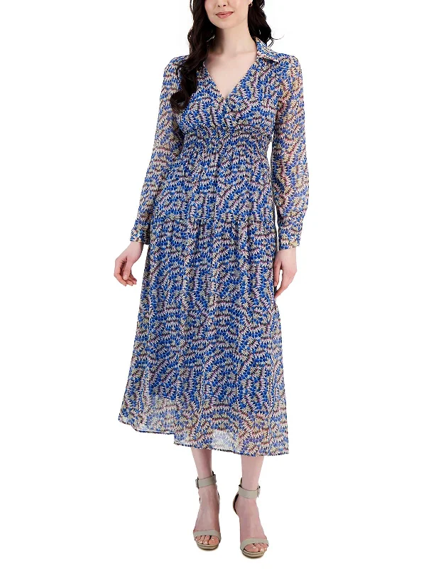 Womens Printed Polyester Maxi Dress