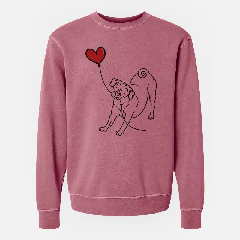 Puggle Heart String - Unisex Pigment Dyed Crew Sweatshirt