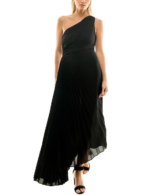 Nicole Miller One Shoulder Maxi Dress