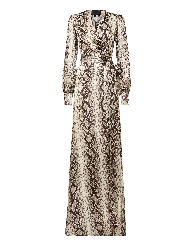 Python Silk Print Long Dress