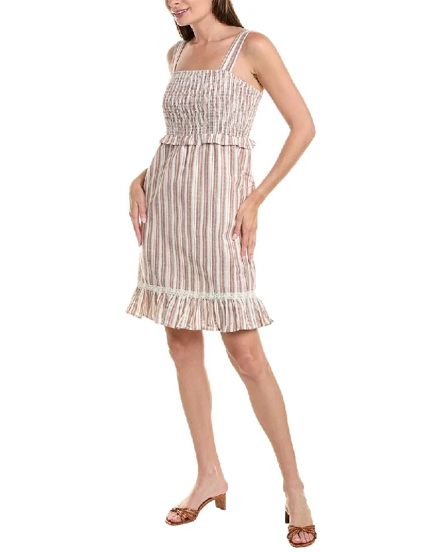 Lucca Smocked Strap Linen-Blend Dress