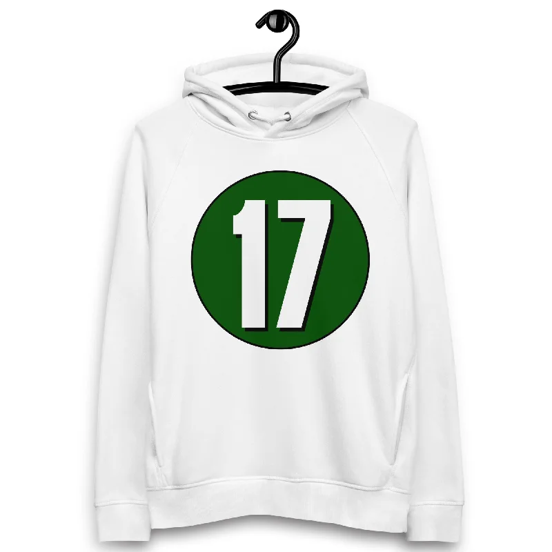 Unisex pullover hoodie: White on Hunter Green 17