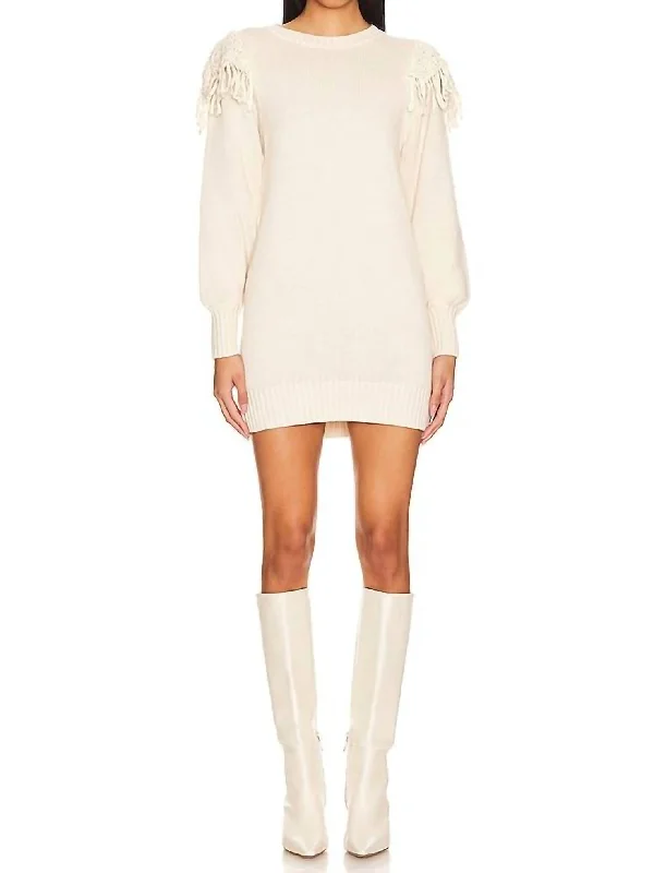 Danielle Sweater Dress In Ivory