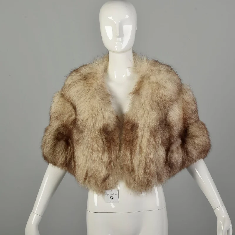 OSFM 1950s Blue Fox Fur Saga Norwegian Capelet Glamorous Stole Luxurious Wrap