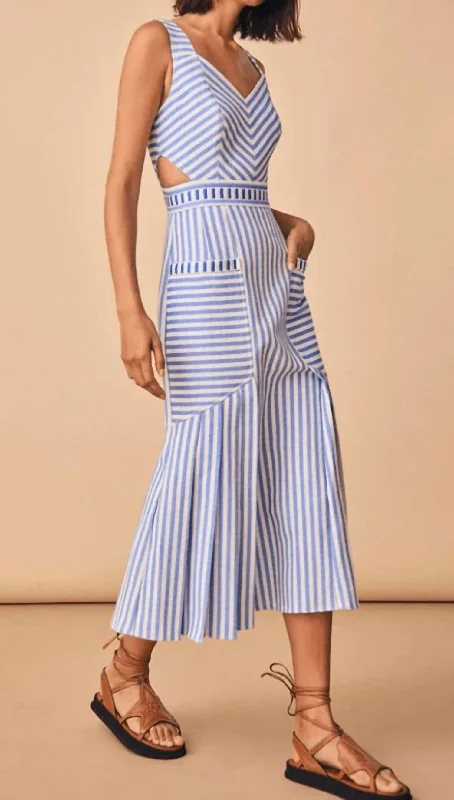 Presley Dress In Coastal Stripe