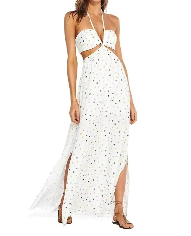 Arena Cut Out Long Dress In White