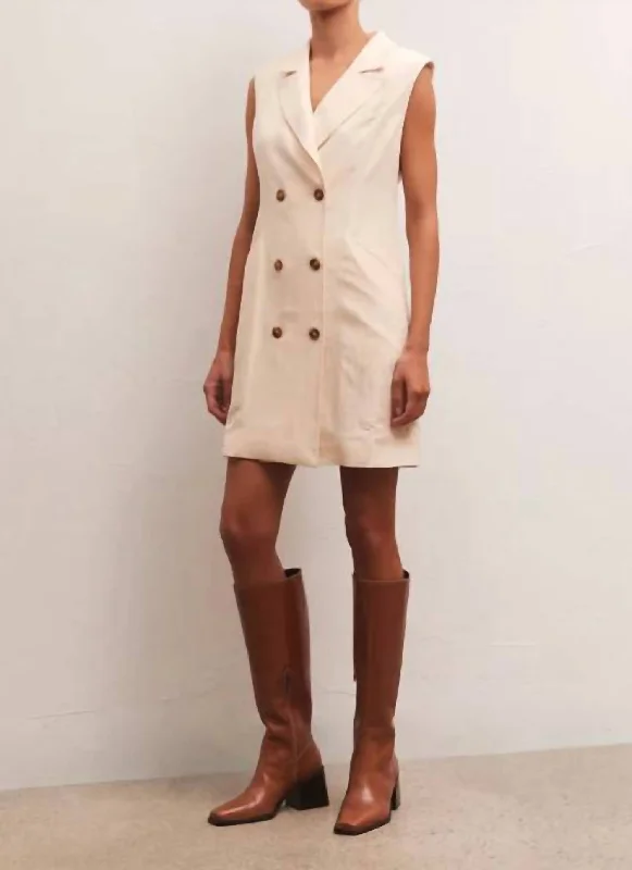 Joanne Blazer Dress In Sandstone