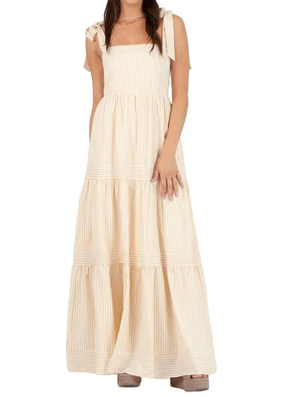 Capri Stripe Maxi Dress In Cream