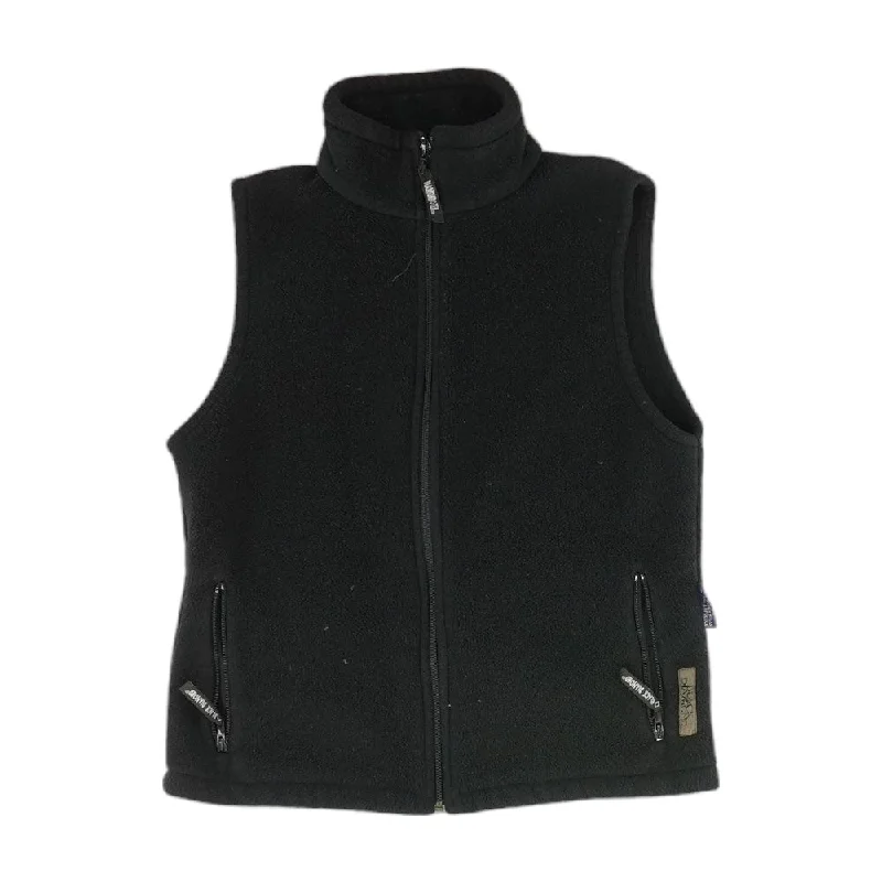 Black Solid Fleece Vest