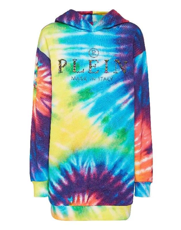 Jogging Hoodie Day Dress  Tie dye