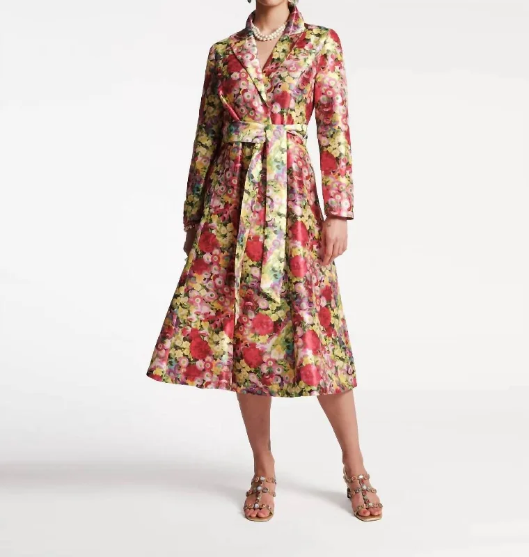 Lucille Chamomile Cluster Wrap Dress