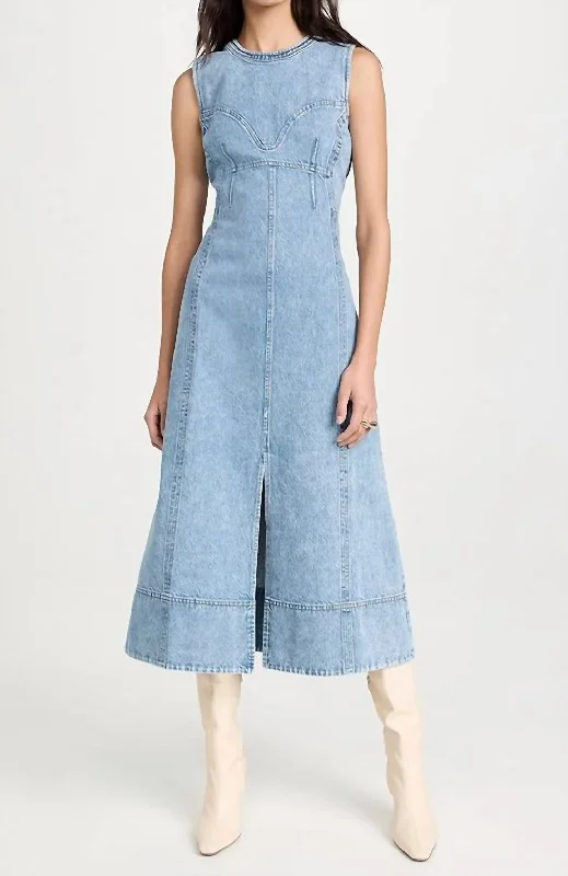 Marion Denim Midi Dress In Blue