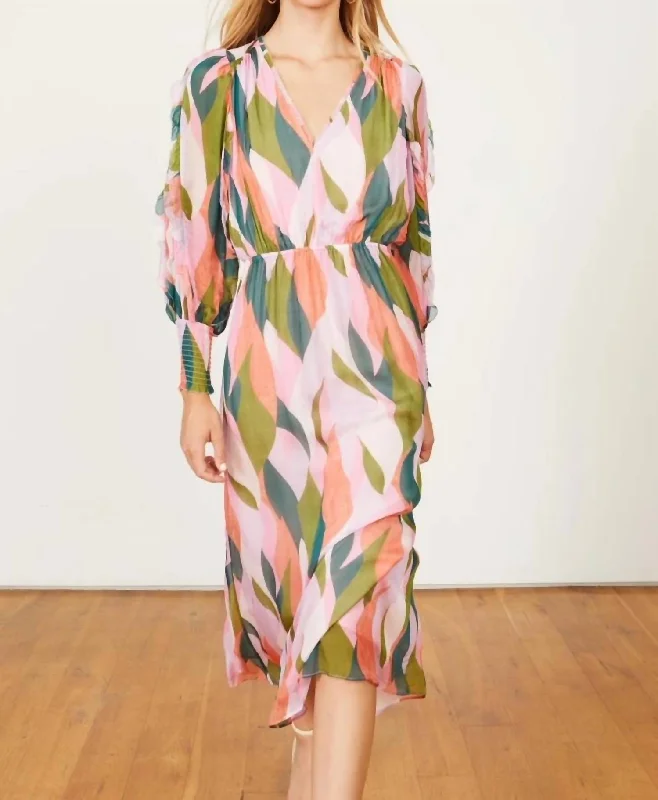 Stace Lotus Leave Maxi Dress In Lotus Leaves