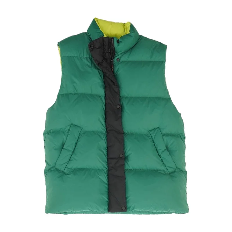 Green Solid Puffer Vest