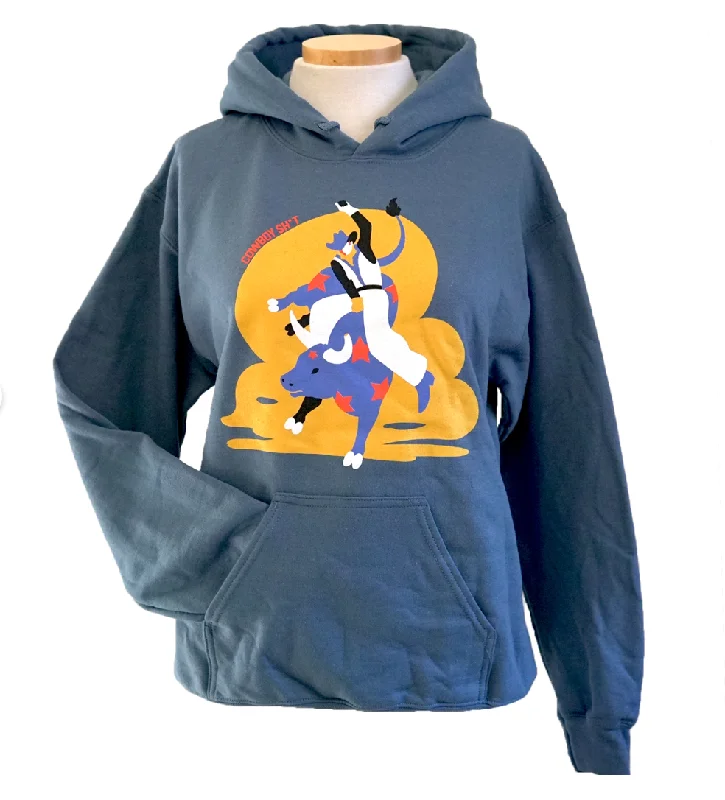 COWBOY SH*T- The Bull Rider Blue Hoodie