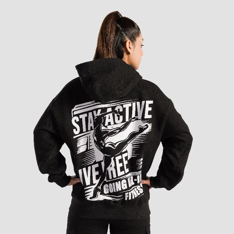 Essential Active Zipper Hoodie (Black)