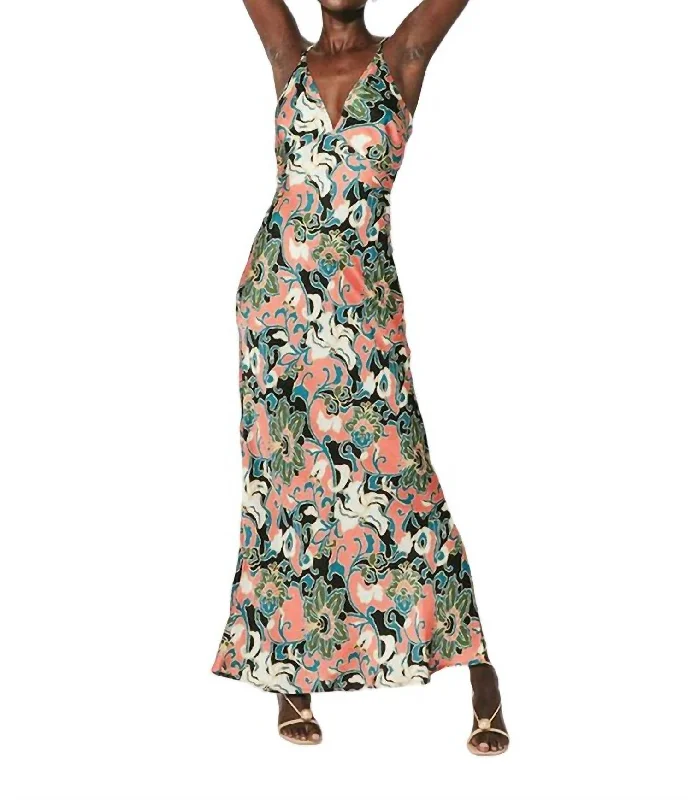 Cadence Printed Ankle Dress In Gypsy Bloom