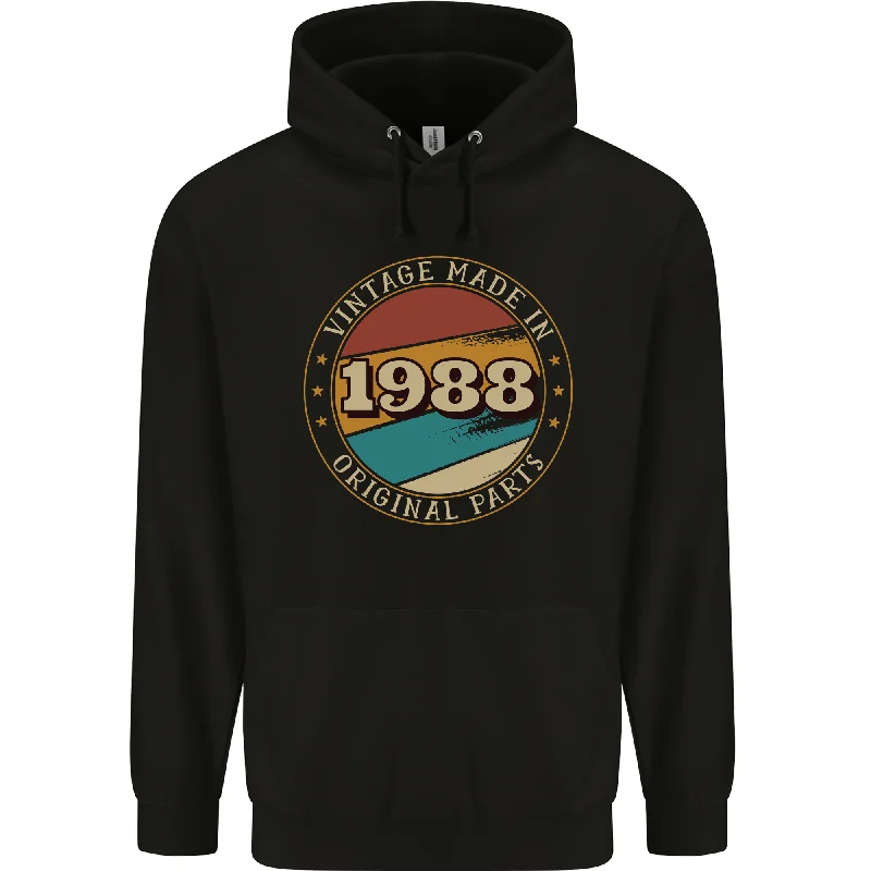 36th Birthday  Vintage Made In 1988 Mens 80% Cotton Hoodie