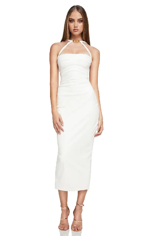 Nookie Drama Midi Dress - White