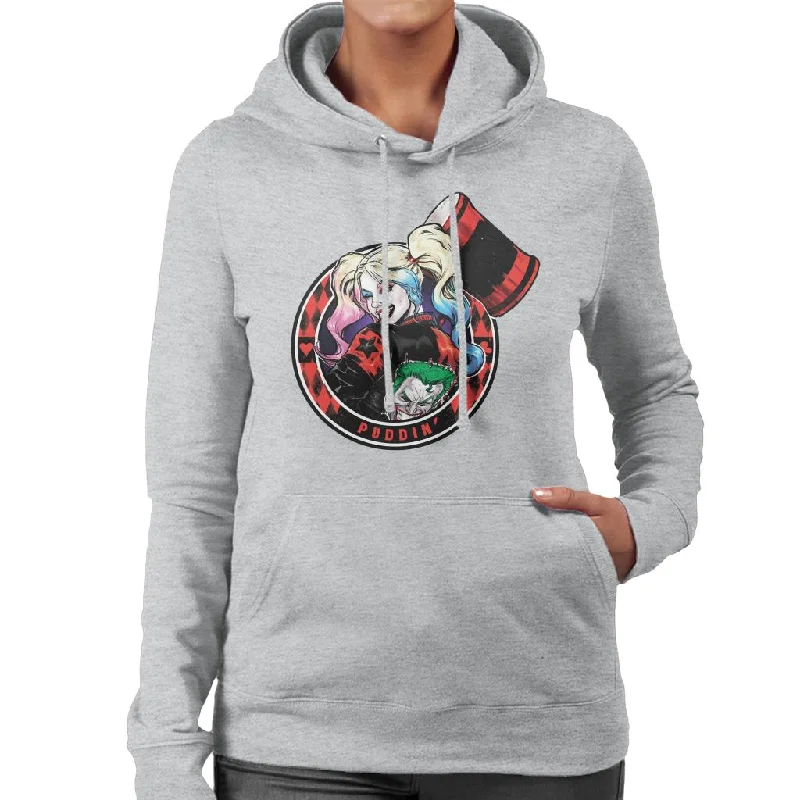 Batman Harley Quinn Vs The Joker Puddin Women's Hooded Sweatshirt