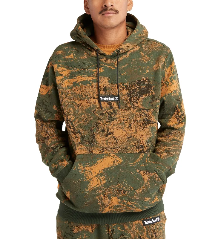 Men's Allover Printed Kangaroo Pocket Pullover Hoodie