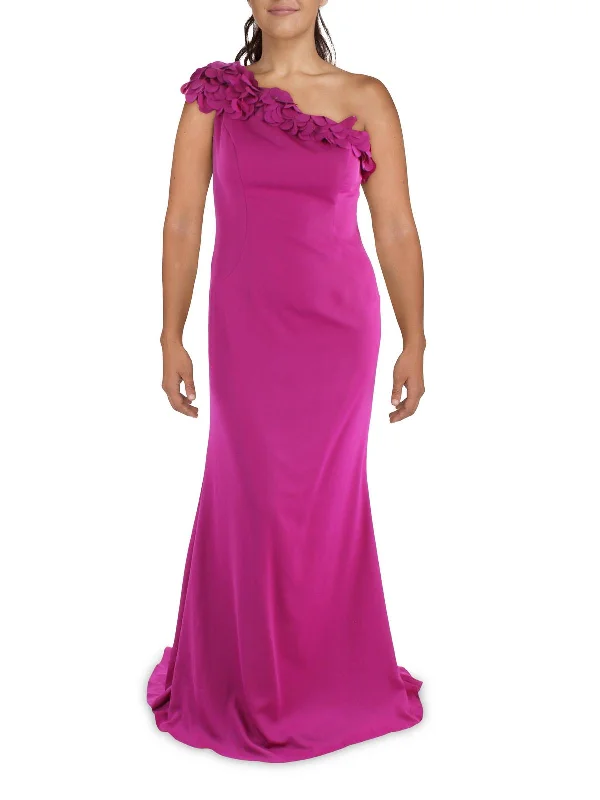 Womens One-Shoulder Long Evening Dress