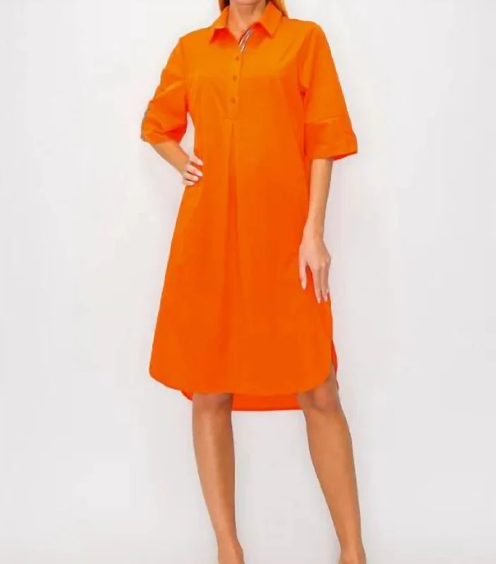 Wendi Tunic Dress In Orange