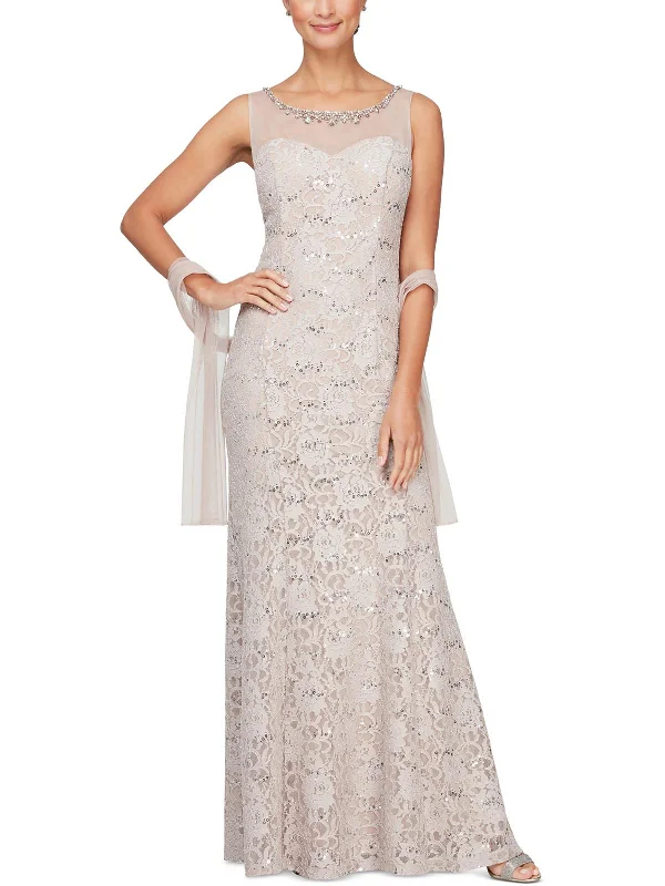 Womens Lace Evening Dress