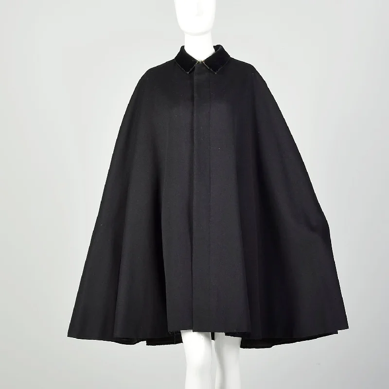 1900s Cape Winter Wool Black Outerwear