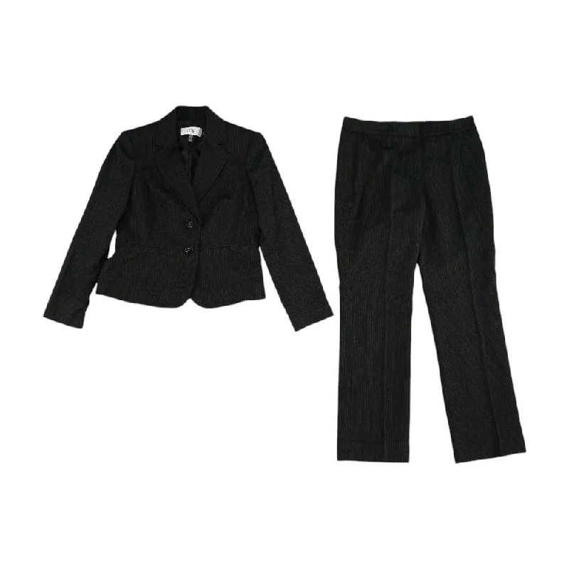 Black Striped Blazer and Pants Set