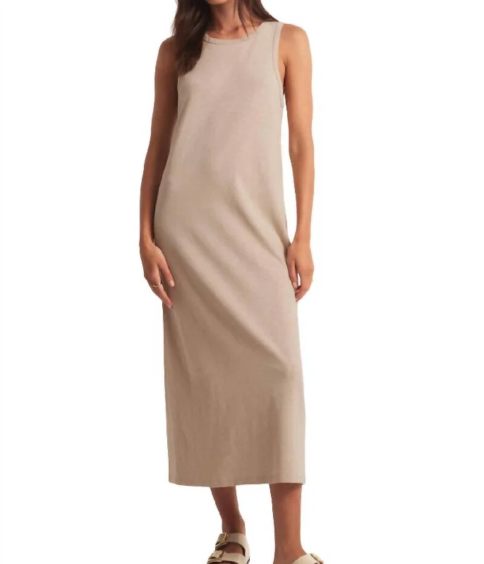 Mystic Midi Dress In Putty