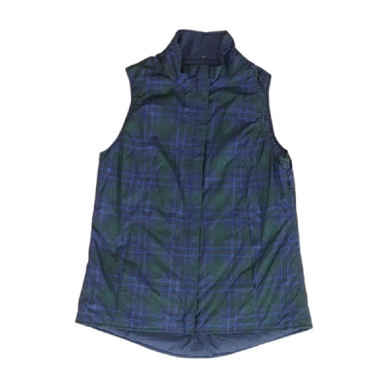 Navy Plaid Active Vest