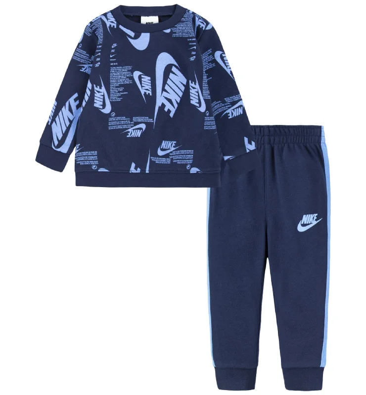 Nike Baby Boys Futura Allover Print Crewneck Sweatshirt Joggers 2 Piece Set