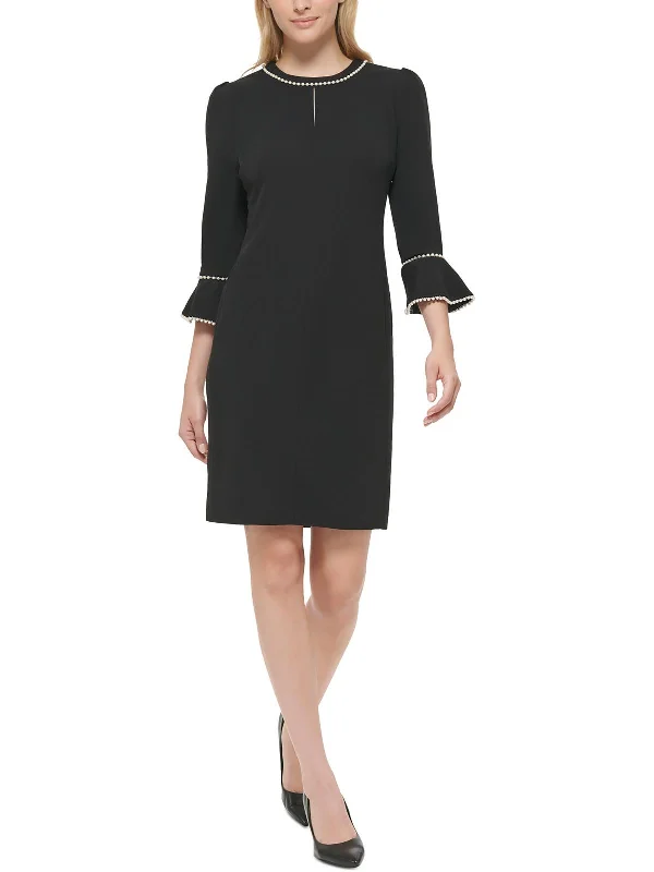 Womens Embellished Polyester Sheath Dress