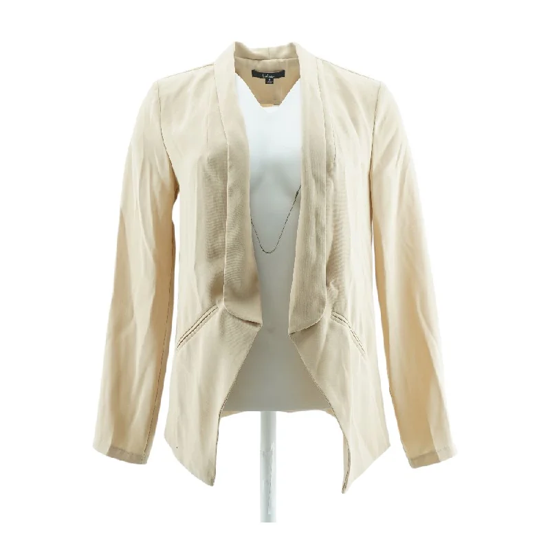 Beige Solid Blazer