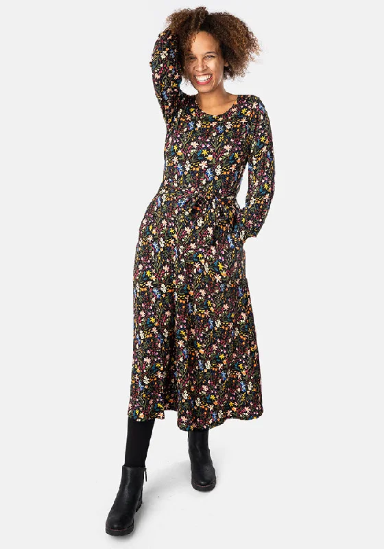 Chase Ditsy Floral Print Viscose Midi Dress