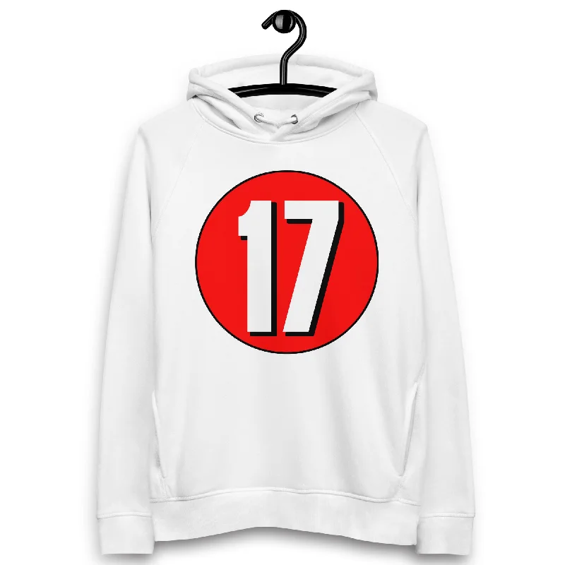 Unisex pullover hoodie: White on Red 17