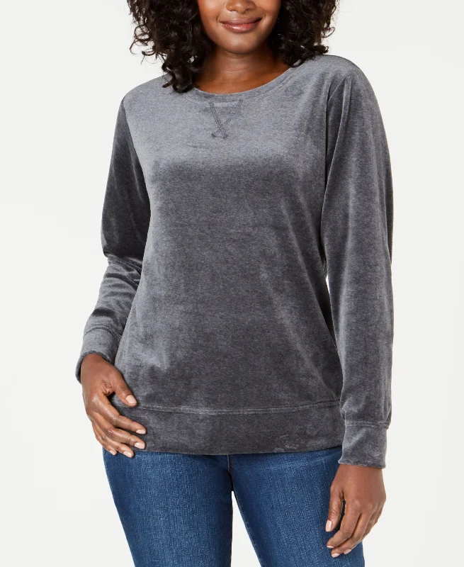 Karen Scott Velour Sweatshirt