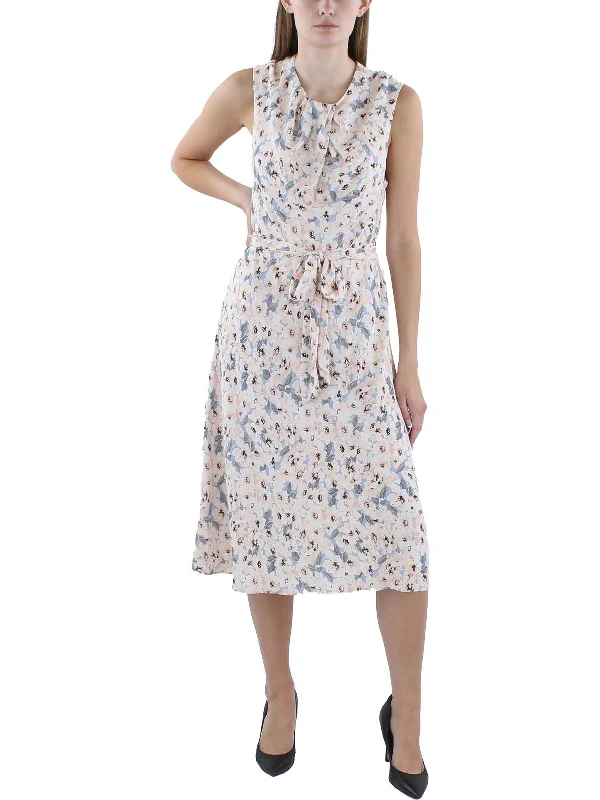 Womens Daytime Floral Print Midi Dress