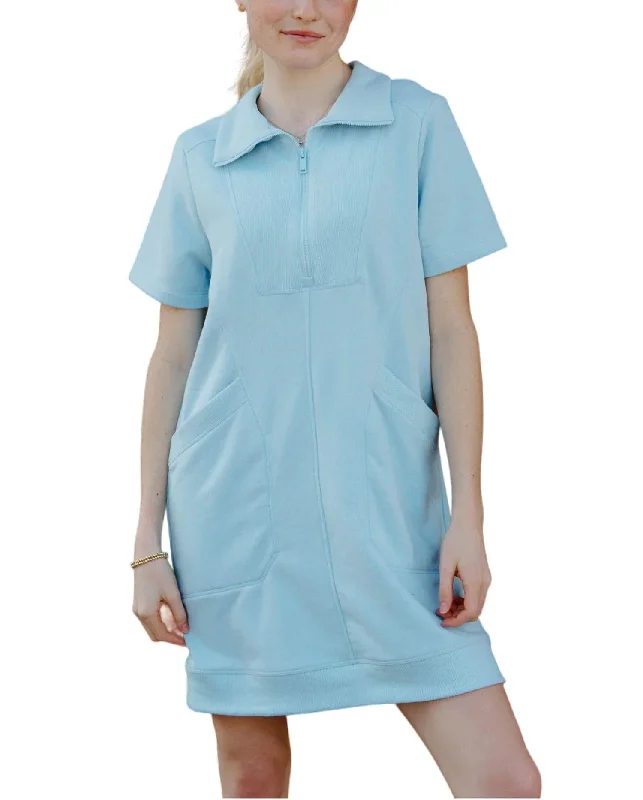 Short Sleeve Dress In Blue