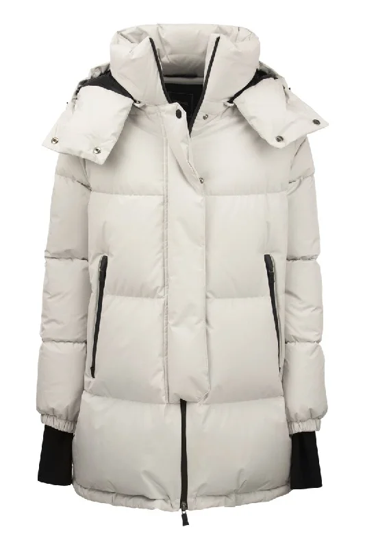 Medium down jacket with hood